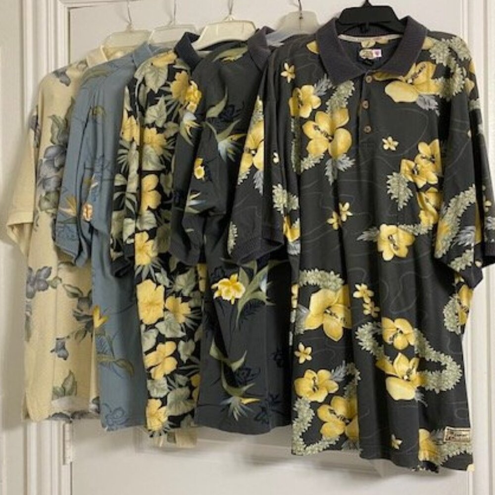 TOMMY BAHAMA Tropical cotton POLO SHIRTS chest pocket * M * choose 1 thru 5